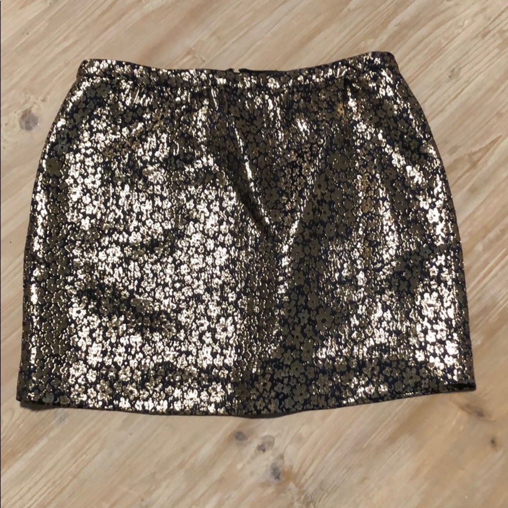 J. Crew gold and black skirt size 0